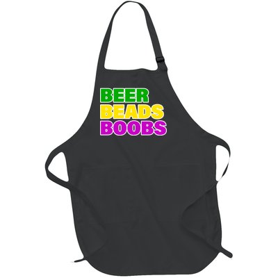 Beer Beads Boobs Full-Length Apron With Pockets