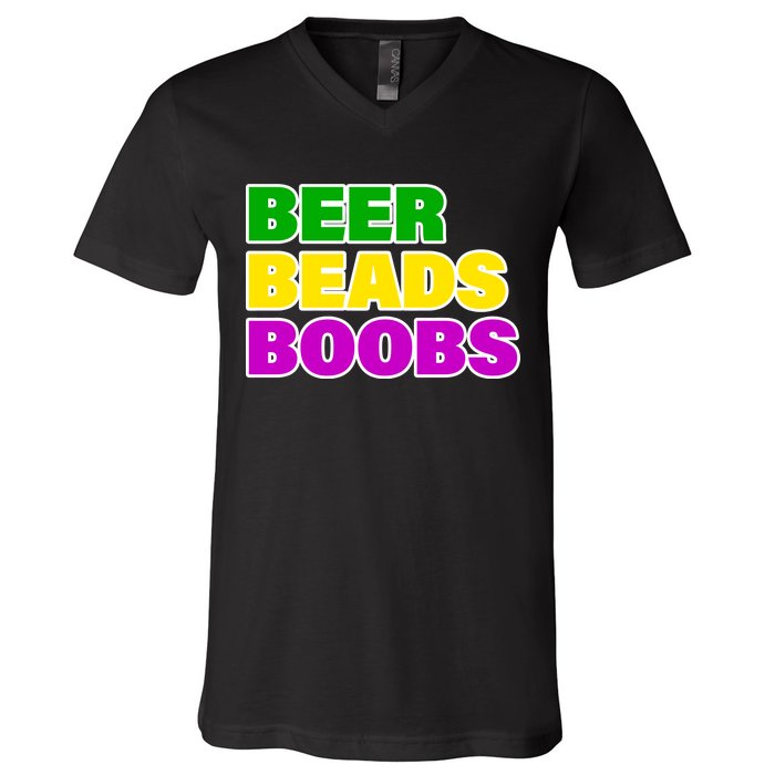 Beer Beads Boobs V-Neck T-Shirt