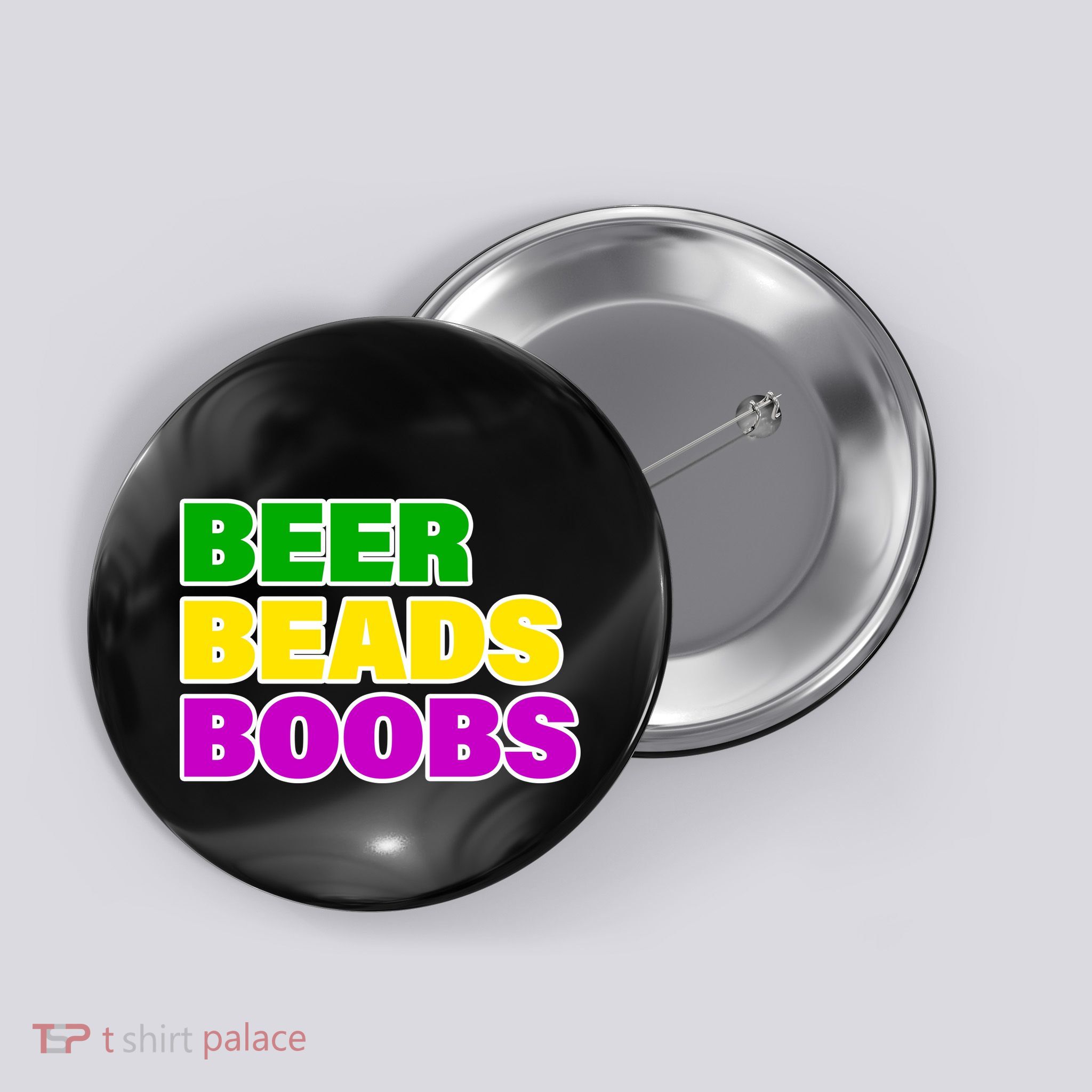 Beer Beads Boobs Button