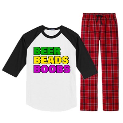 Beer Beads Boobs Raglan Sleeve Pajama Set