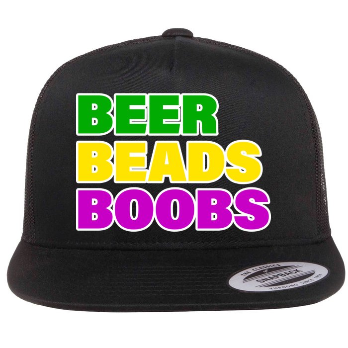 Beer Beads Boobs Flat Bill Trucker Hat