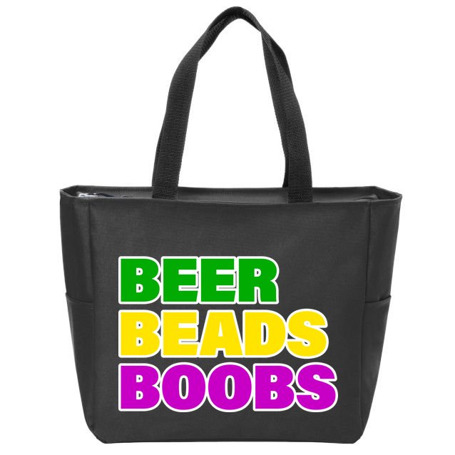 Beer Beads Boobs Zip Tote Bag