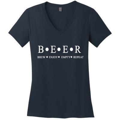 Beer Brewer Funny Craft Beer Brewmaster Women's V-Neck T-Shirt