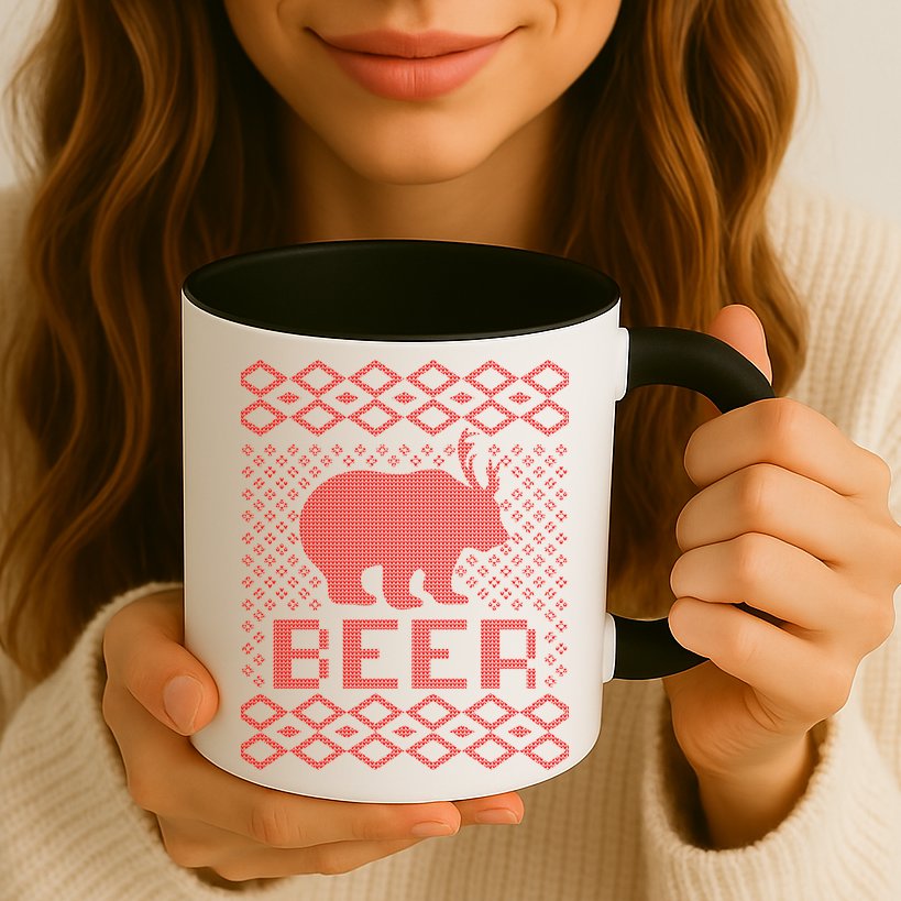 Beer Deer Hunting Ugly Christmas Mug