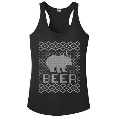 Beer Deer Hunting Ugly Christmas Ladies PosiCharge Competitor Racerback Tank