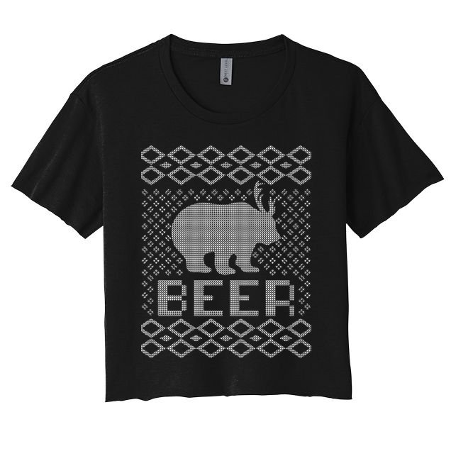 Beer Deer Hunting Ugly Christmas Crop Top