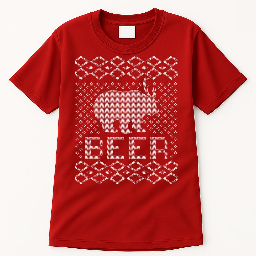 Beer Deer Hunting Ugly Christmas Tall T-Shirt