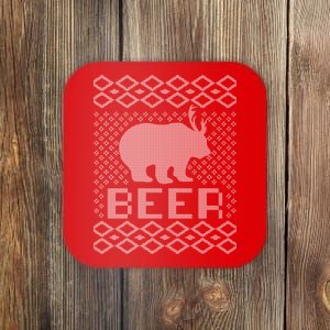 Beer Deer Hunting Ugly Christmas Coaster