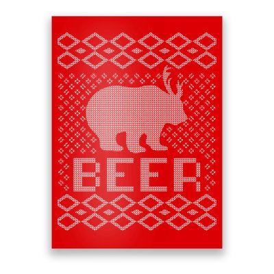 Beer Deer Hunting Ugly Christmas Poster