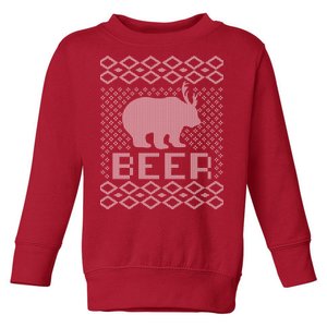 Beer Deer Hunting Ugly Christmas Toddler Sweatshirt