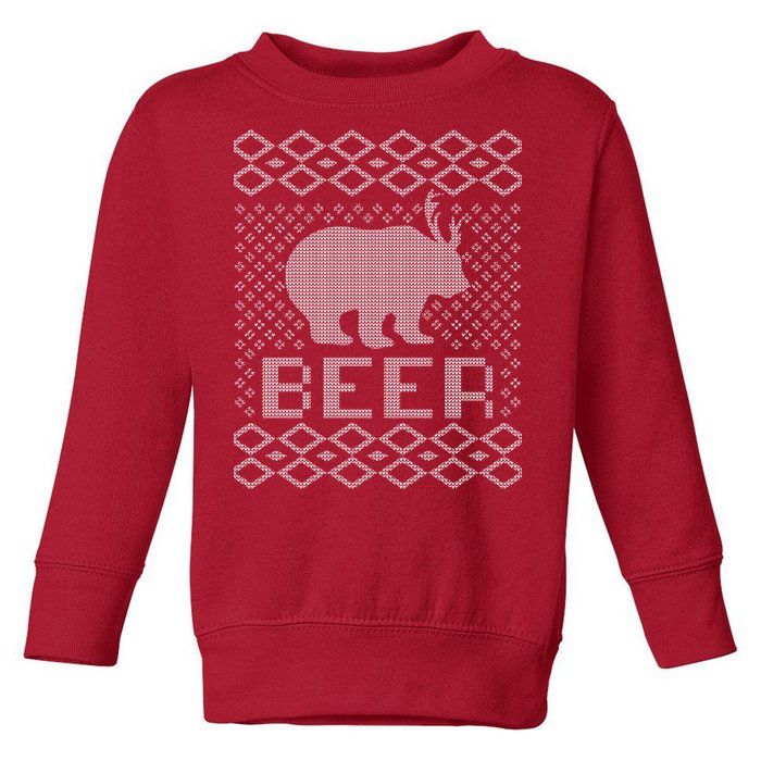 Beer Deer Hunting Ugly Christmas Toddler Sweatshirt