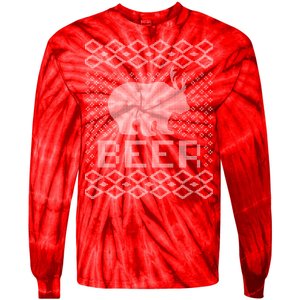 Beer Deer Hunting Ugly Christmas Tie-Dye Long Sleeve Shirt