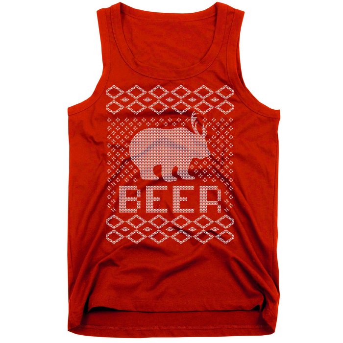 Beer Deer Hunting Ugly Christmas Tank Top