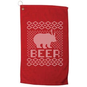 Beer Deer Hunting Ugly Christmas Platinum Collection Golf Towel