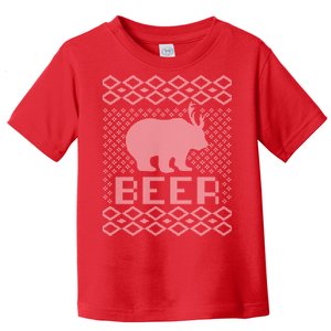 Beer Deer Hunting Ugly Christmas Toddler T-Shirt