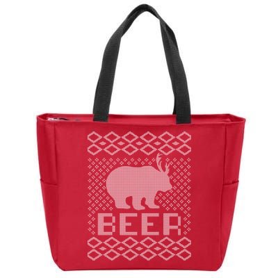 Beer Deer Hunting Ugly Christmas Zip Tote Bag