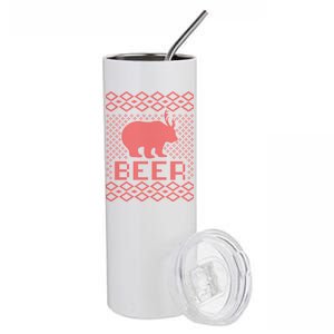 Beer Deer Hunting Ugly Christmas Stainless Steel Tumbler