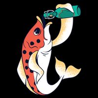 Beer Fish 7-Panel Snapback Hat