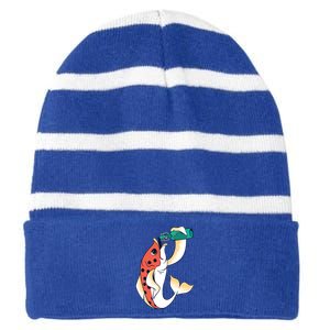 Beer Fish Striped Beanie with Solid Band