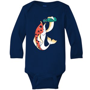 Beer Fish Baby Long Sleeve Bodysuit