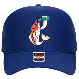 Beer Fish High Crown Mesh Back Trucker Hat