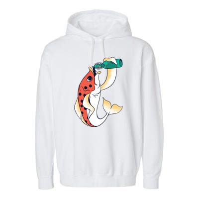 Beer Fish Garment-Dyed Fleece Hoodie