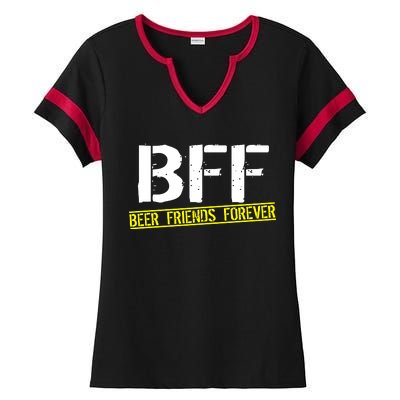 Beer Friends Forever BFF Ladies Halftime Notch Neck Tee