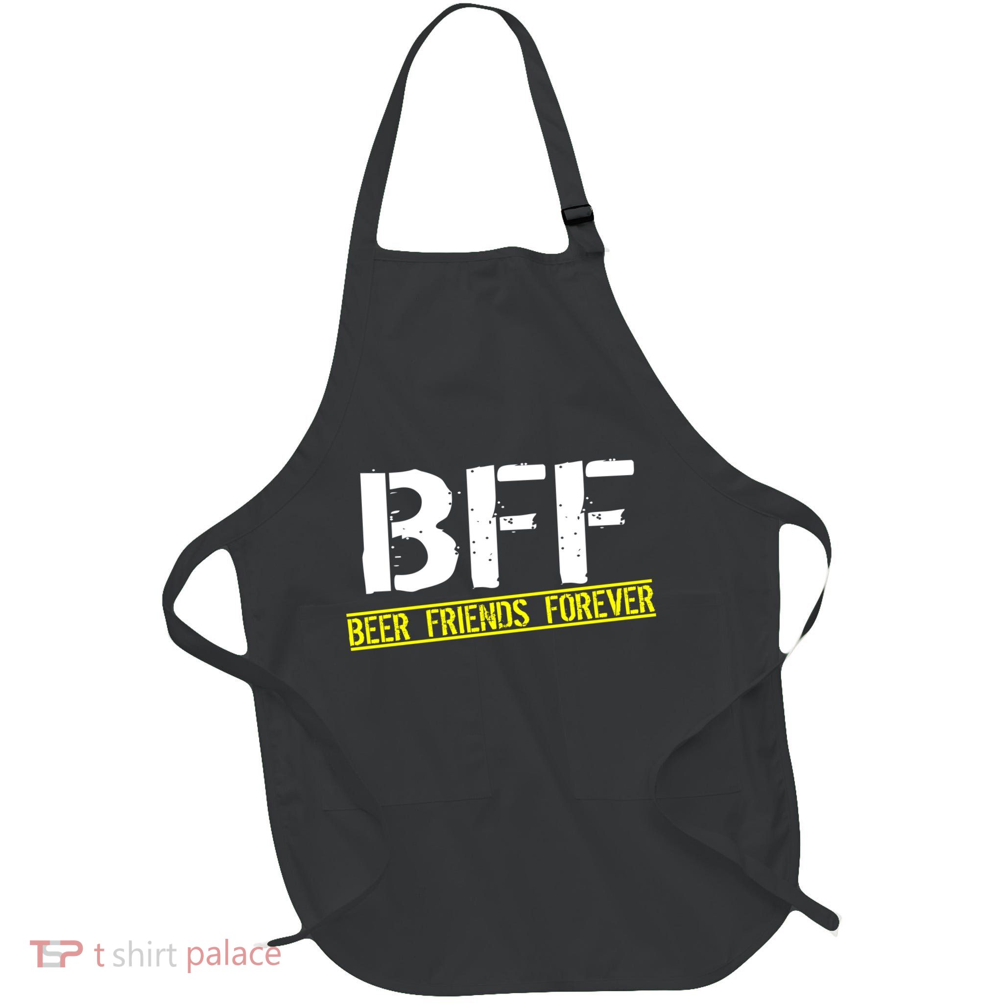 Beer Friends Forever BFF Full-Length Apron With Pockets