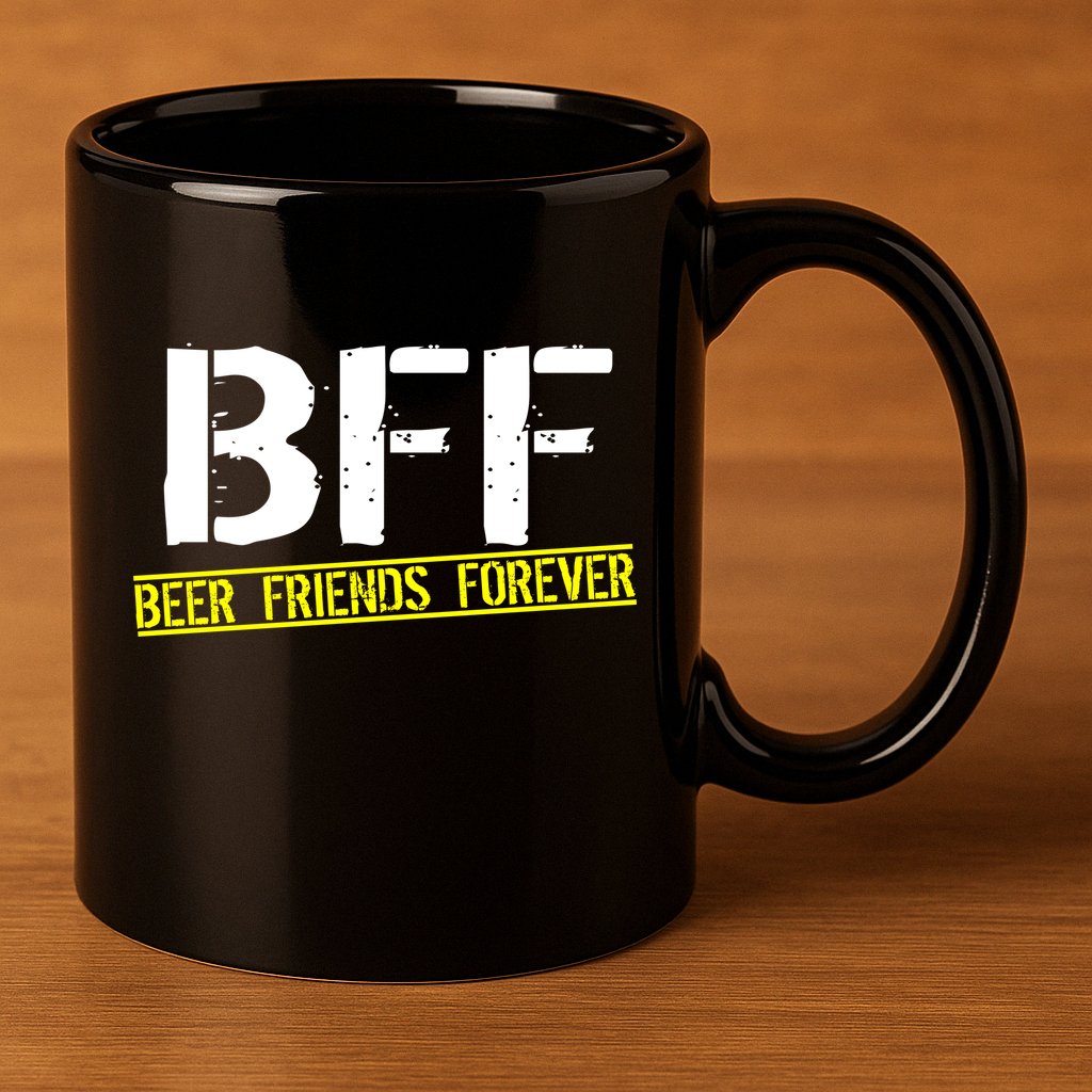 Beer Friends Forever BFF 11oz C Handle Ceramic Mug