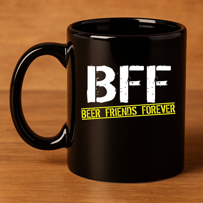 Beer Friends Forever BFF 11oz C Handle Ceramic Mug
