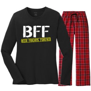 Beer Friends Forever BFF Women's Long Sleeve Flannel Pajama Set 