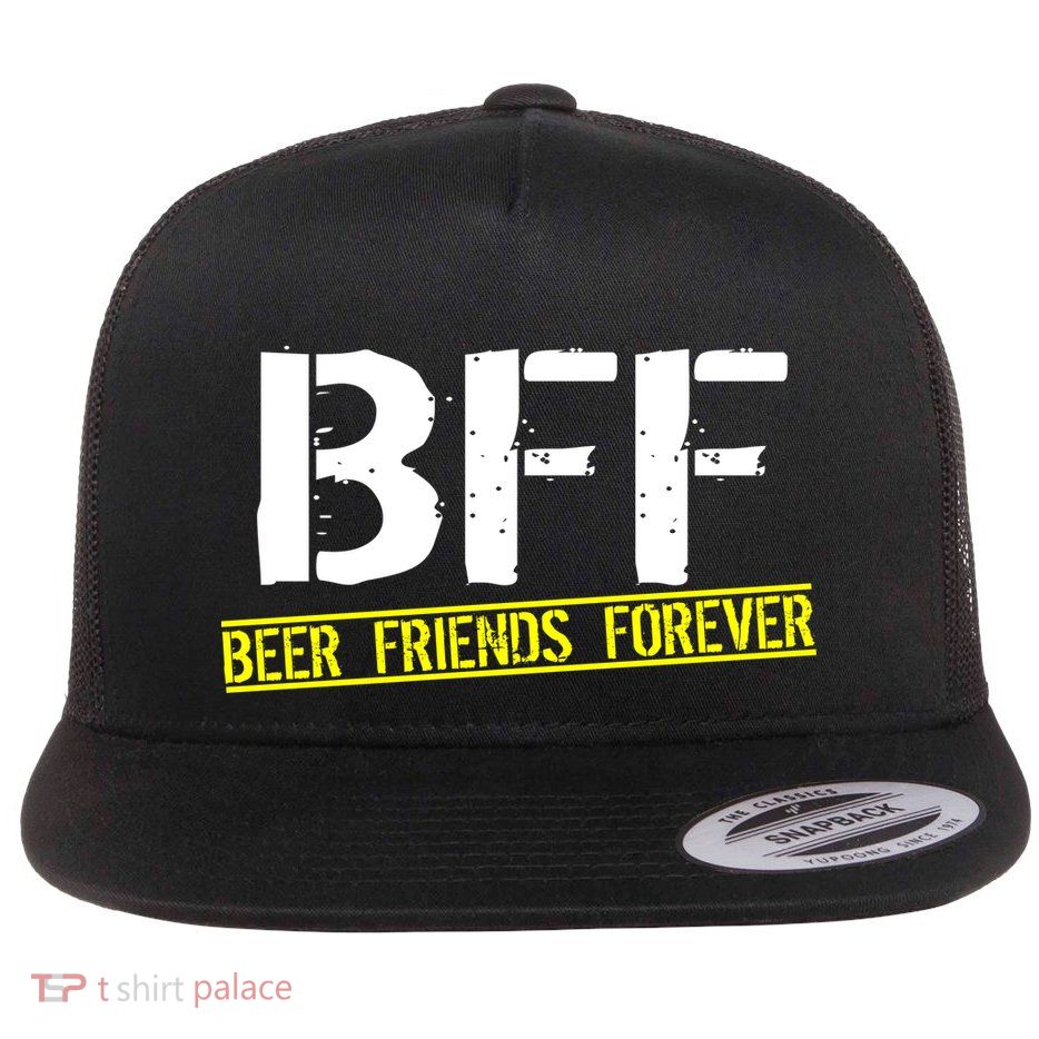 Beer Friends Forever BFF Flat Bill Trucker Hat