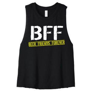 Beer Friends Forever BFF Women's Racerback Cropped Tank