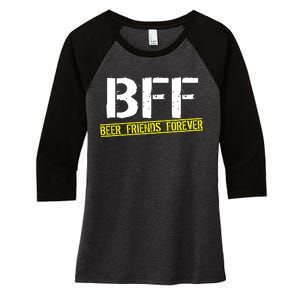 Beer Friends Forever BFF Women's Tri-Blend 3/4-Sleeve Raglan Shirt