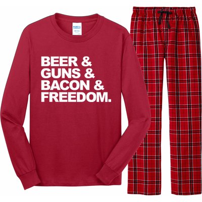 Beer Guns Bacon & Freedom Long Sleeve Pajama Set