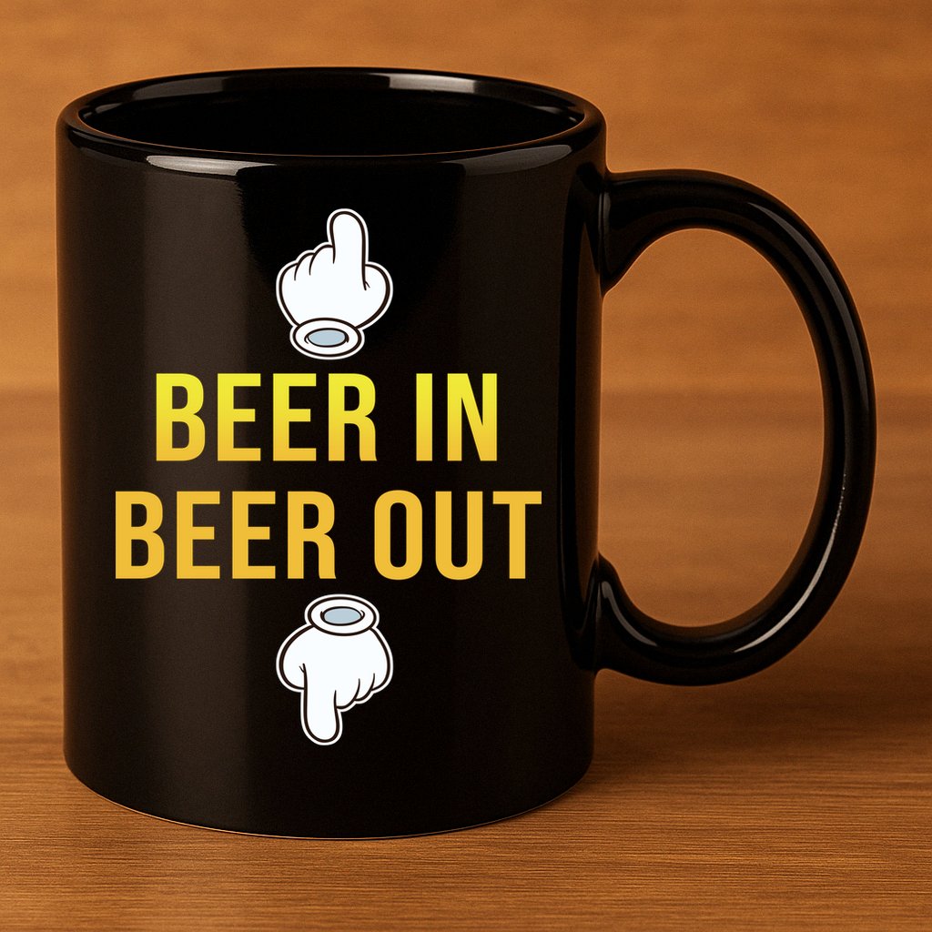 Beer In Beer Out 11oz C Handle Ceramic Mug