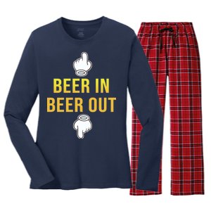 Beer In Beer Out Women's Long Sleeve Flannel Pajama Set 