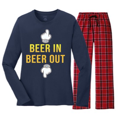 Beer In Beer Out Women's Long Sleeve Flannel Pajama Set 