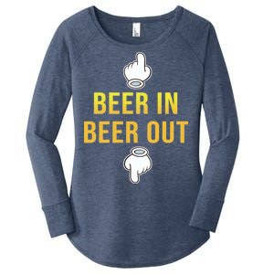 Beer In Beer Out Women's Perfect Tri Tunic Long Sleeve Shirt