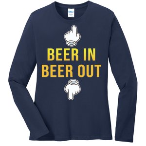 Beer In Beer Out Ladies Long Sleeve Shirt