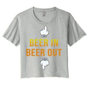 Beer In Beer Out Women's Crop Top Tee