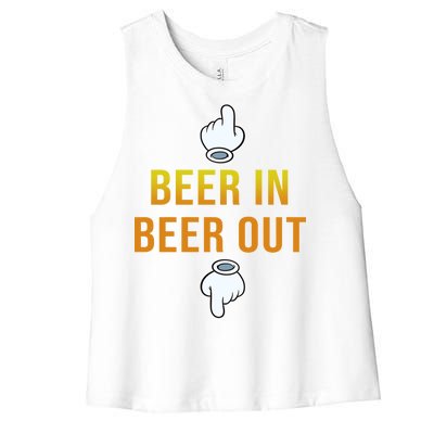 Beer In Beer Out Women's Racerback Cropped Tank