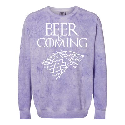 Beer Is Coming Colorblast Crewneck Sweatshirt