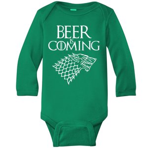 Beer Is Coming Baby Long Sleeve Bodysuit