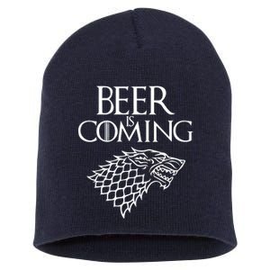 Beer Is Coming Short Acrylic Beanie