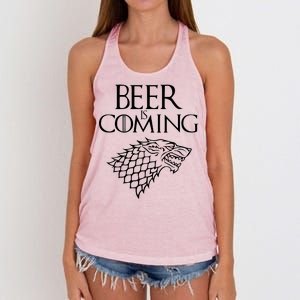 Beer Is Coming Women's Knotted Racerback Tank