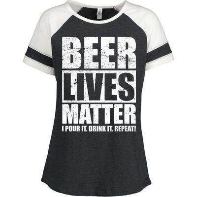 Beer Lives Matter Pour It Drink It Repeat Enza Ladies Jersey Colorblock Tee