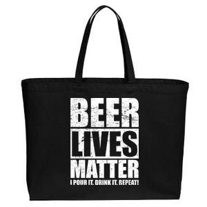 Beer Lives Matter Pour It Drink It Repeat Cotton Canvas Jumbo Tote