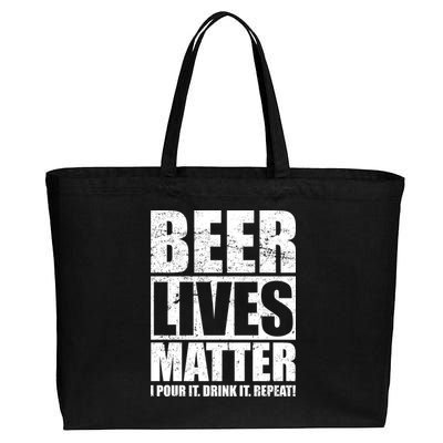 Beer Lives Matter Pour It Drink It Repeat Cotton Canvas Jumbo Tote