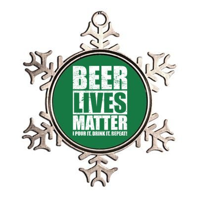 Beer Lives Matter Pour It Drink It Repeat Metallic Star Ornament